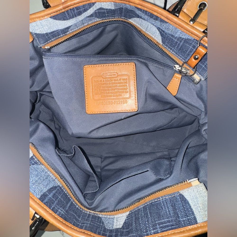 Coach Denim Signature Mini Tote Shoulder Bag #F12195 Rare Vintage - Picture 10 of 17
